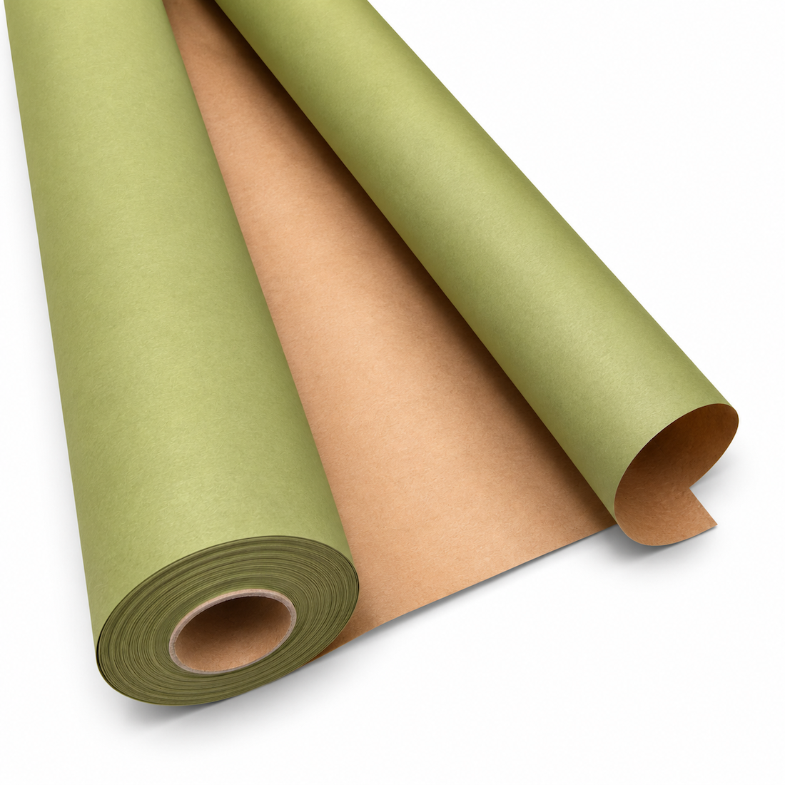 Bobina in Carta Waterproof Avana Colorata Verde Oliva. Altezza 80 cm. Lunghezza 40 mt.
