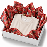 25 Fogli Carta Velina Fantasia Nutcracker Rosso 20 gr. 70x100 cm.