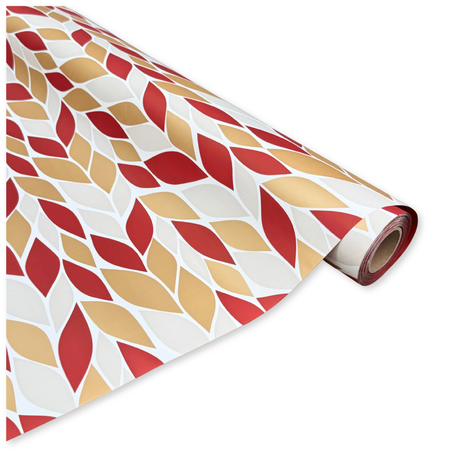 Bobina Polipropilene 40 My. Fantasia Feuillage Bordeaux Oro. Lunghezza 40 mt.