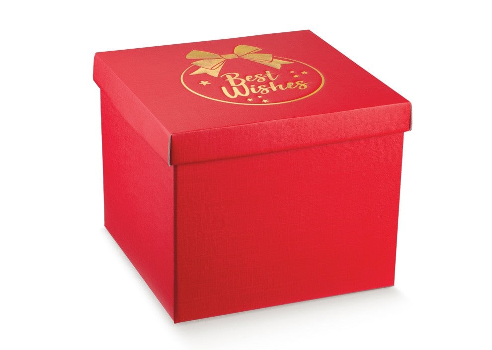 Scatola Confezione Regalo Fondo e Coperchio Best Wishes 30x30x24