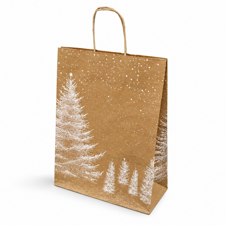 Shopper in Carta Bianco Natale