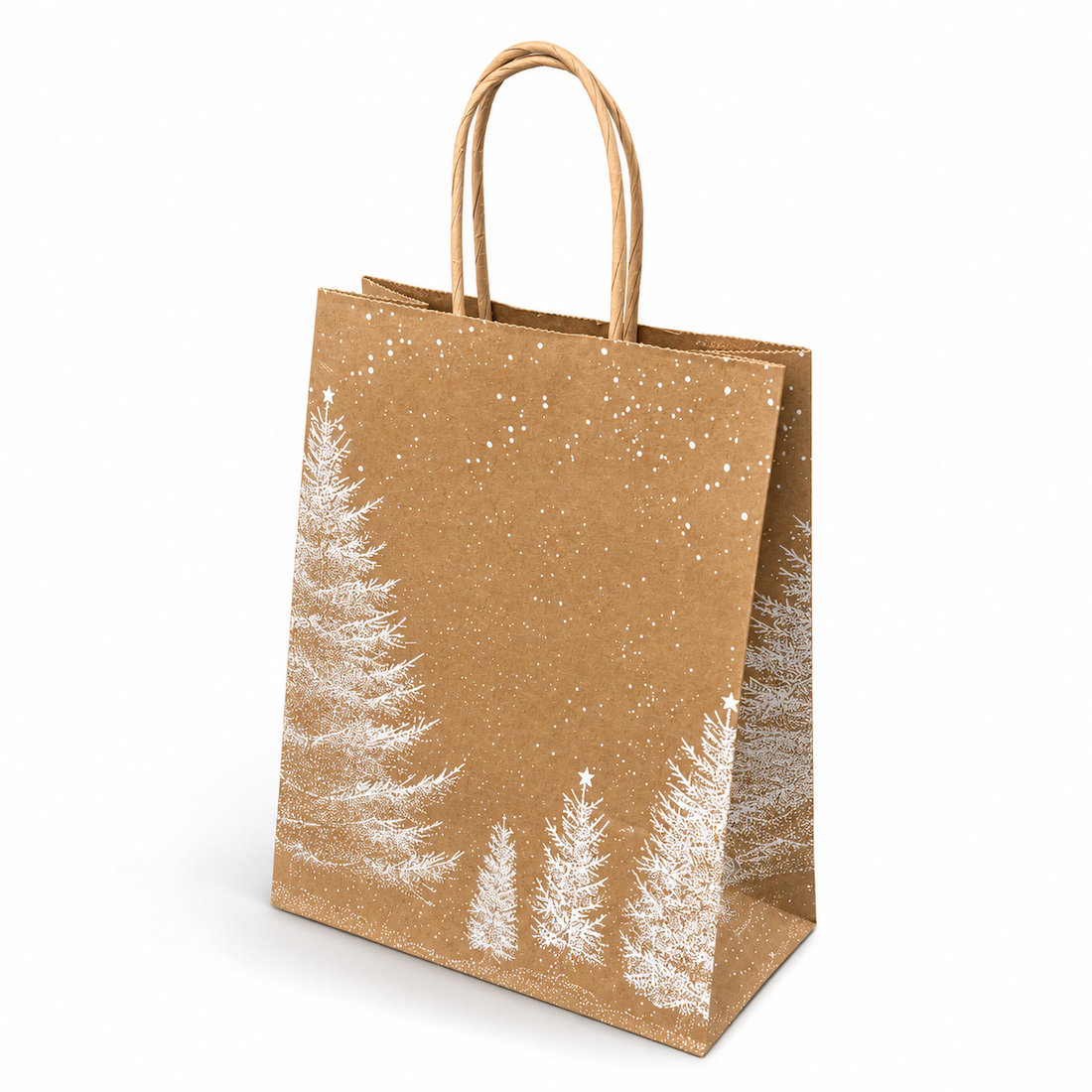 Shopper in Carta Bianco Natale