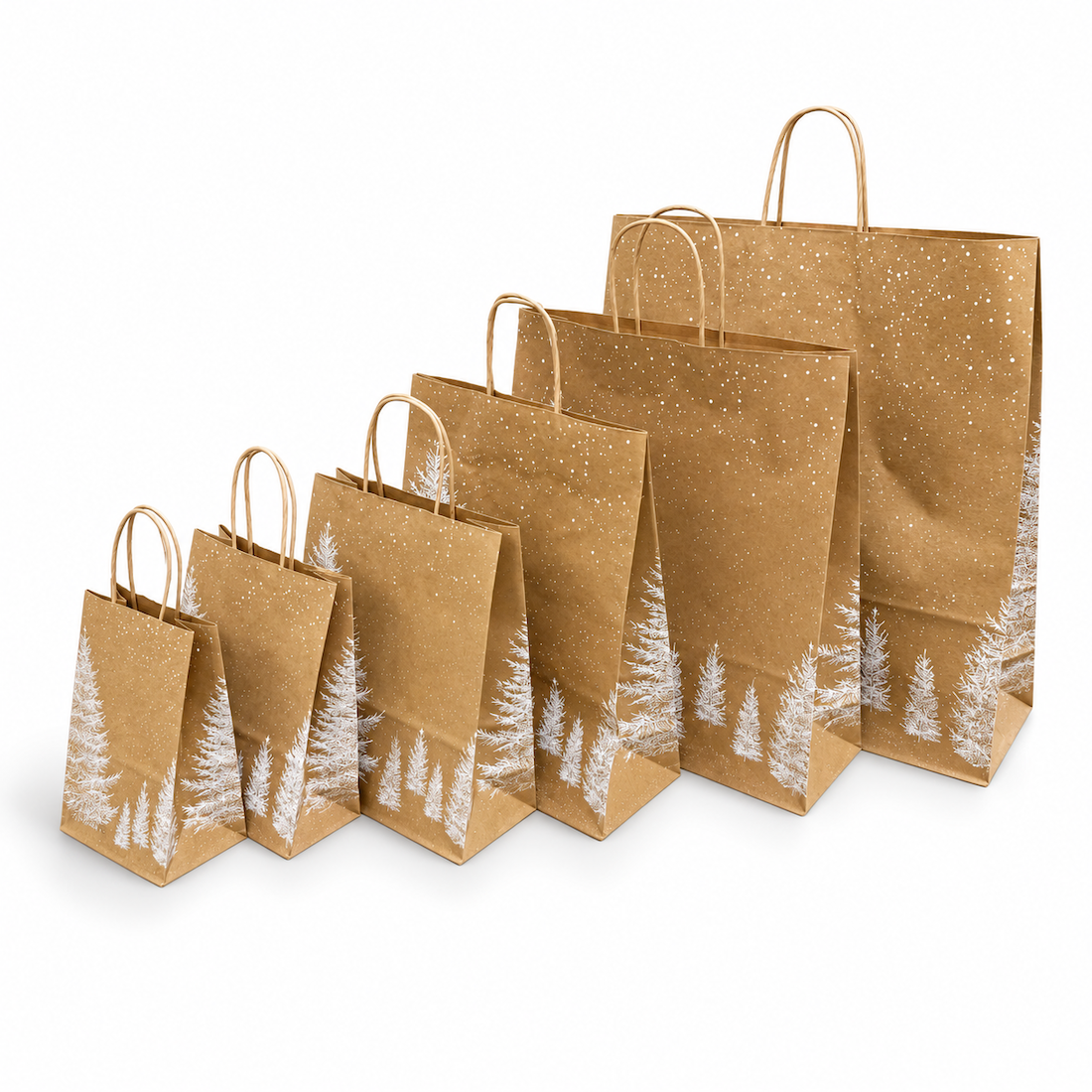 Shopper in Carta Bianco Natale