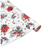 Bobina Polipropilene 40 My. Fantasia XMas Flower Bianco. Lunghezza 40 mt.