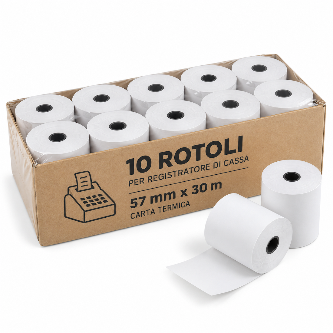 Rotoli per Registratore di Cassa 57 mm. x 30 mt.