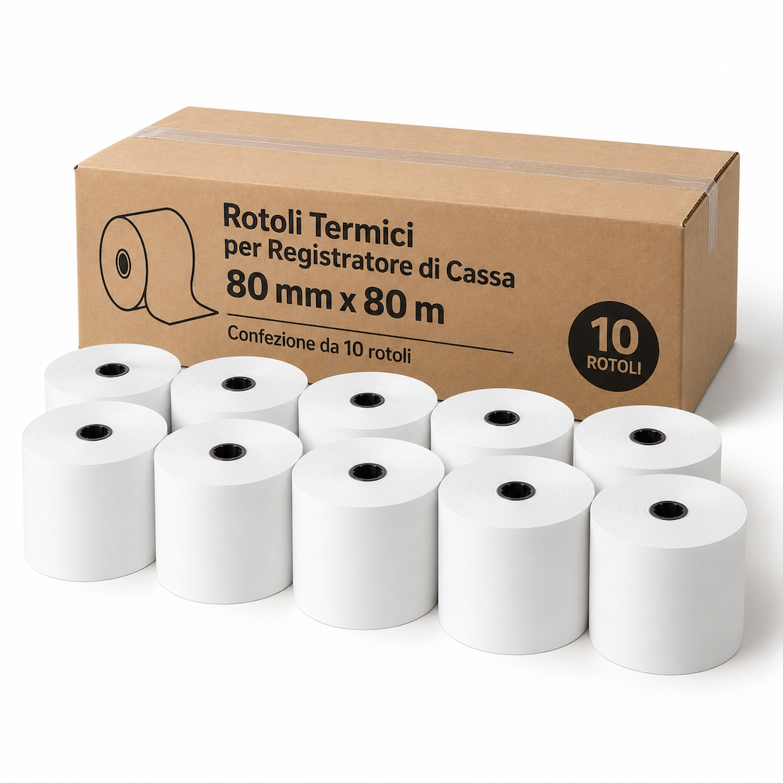 Rotoli per Registratore di Cassa 80 mm. x 80 mt.