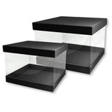Scatola Confezione Regalo Fondo e Coperchi Nero con Lati in PVC