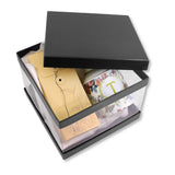 Scatola Confezione Regalo Fondo e Coperchi Nero con Lati in PVC