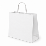 Shopper in Carta Bianca Take Away Fondo Largo Maniglia Ritorta