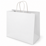Shopper in Carta Bianca Take Away Fondo Largo Maniglia Ritorta