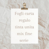 200 Fogli Carta Regalo Mix Random Tinta Unita Fine Serie
