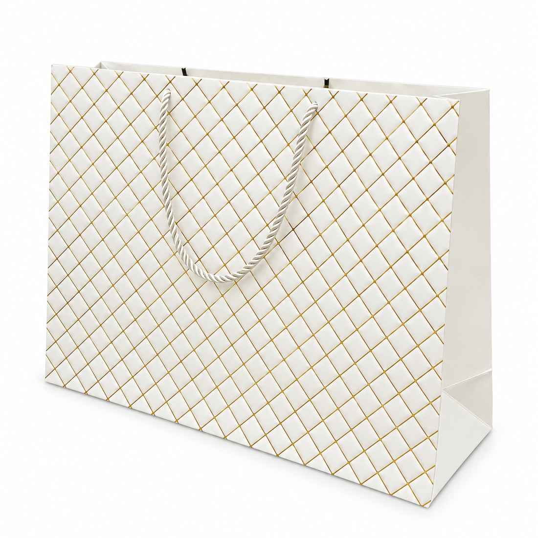 Shopper in Carta Squares Bianca 4 Nodi