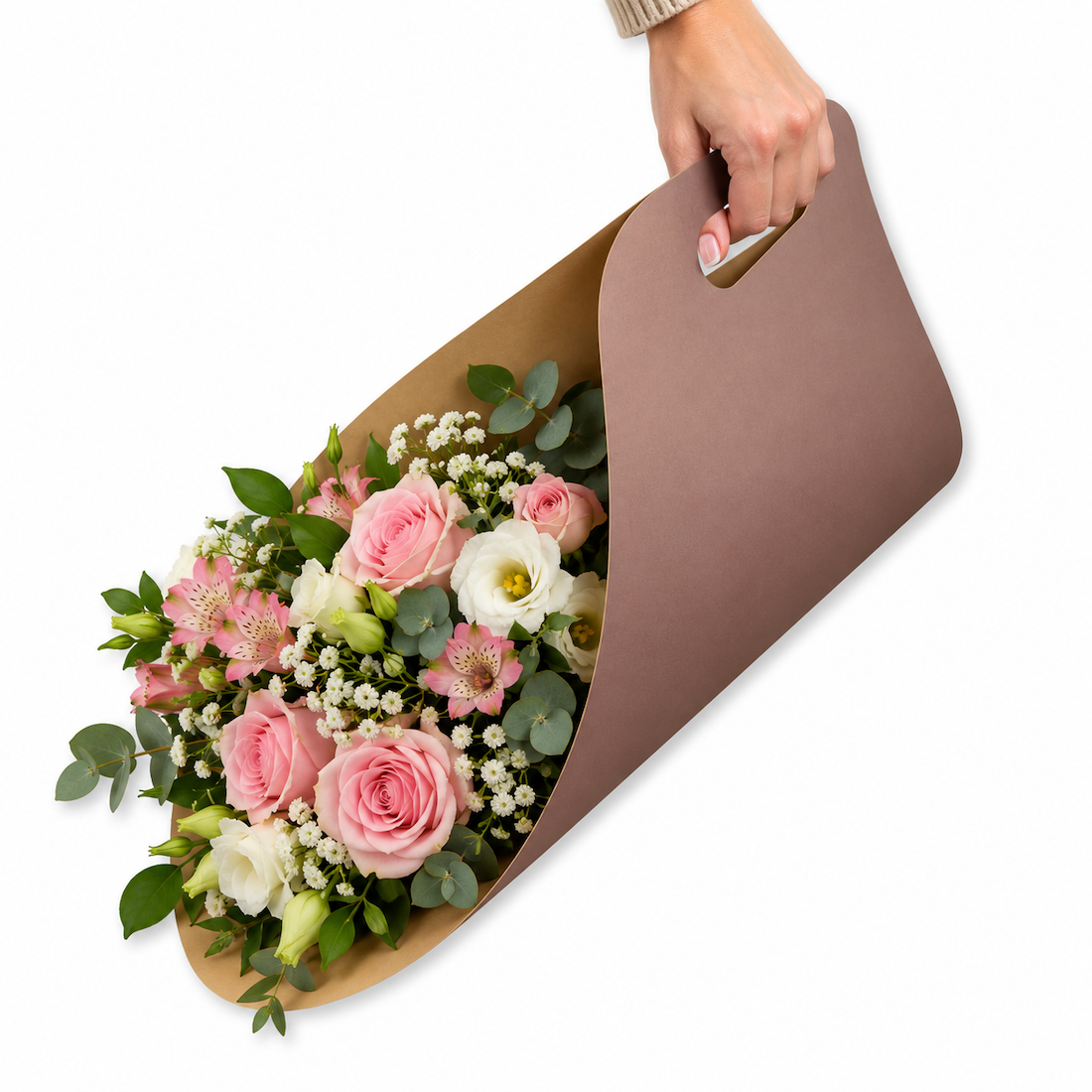 Shopper in Carta Porta Fiori Manico Fustellato