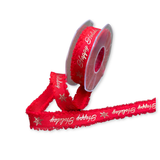 Nastro Tessuto Happy Holiday Fringe