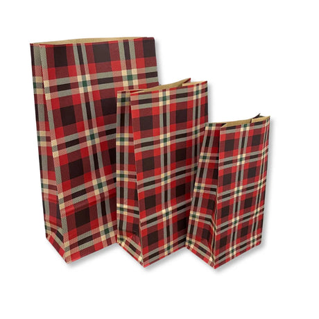 Sacchetto in Carta Tartan con Fondo Rettangolare