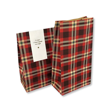 Sacchetto in Carta Tartan con Fondo Rettangolare