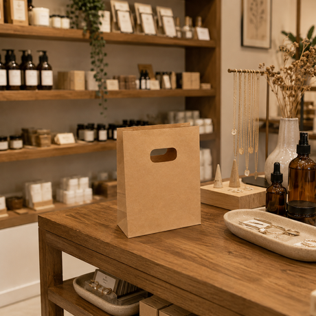 Shopper in Carta Fustellata Avana
