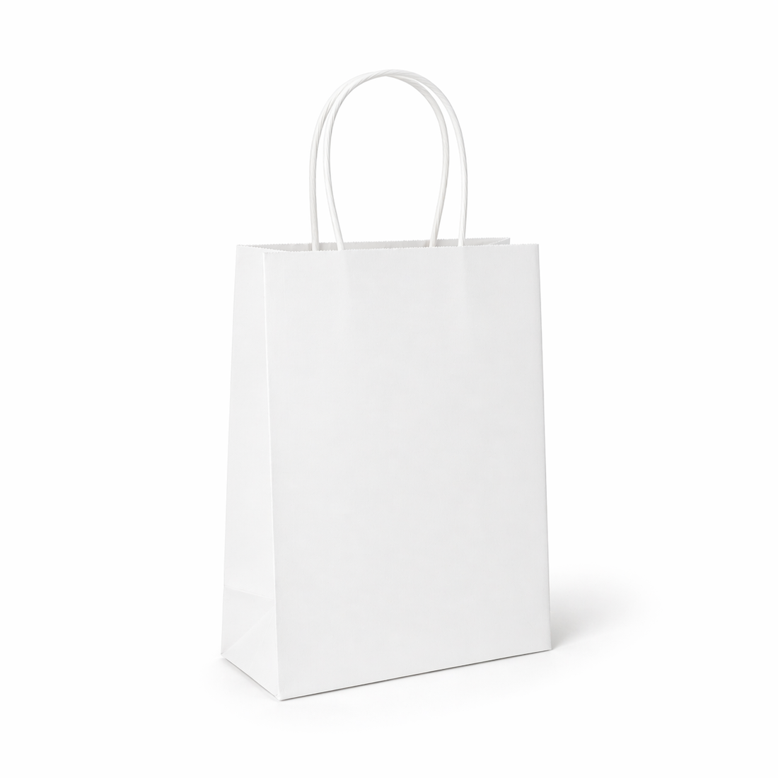 Shopper in Carta Bianca Maniglia Ritorta