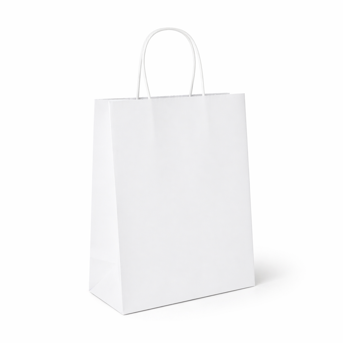 Shopper in Carta Bianca Maniglia Ritorta