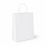 Shopper in Carta Bianca Maniglia Ritorta