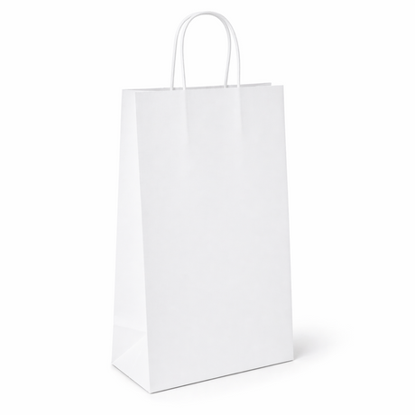 Shopper in Carta Bianca Maniglia Ritorta