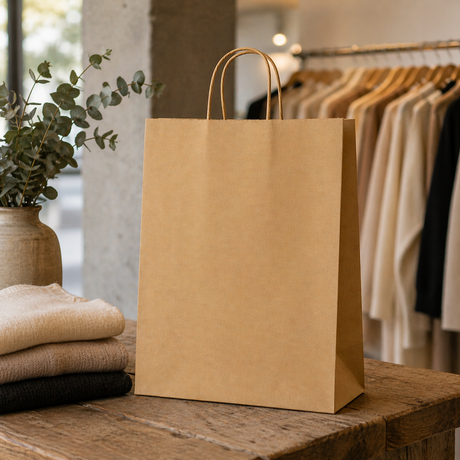 Shopper in Carta Avana Maniglia Ritorta