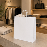 Shopper in Carta Bianca Maniglia Ritorta
