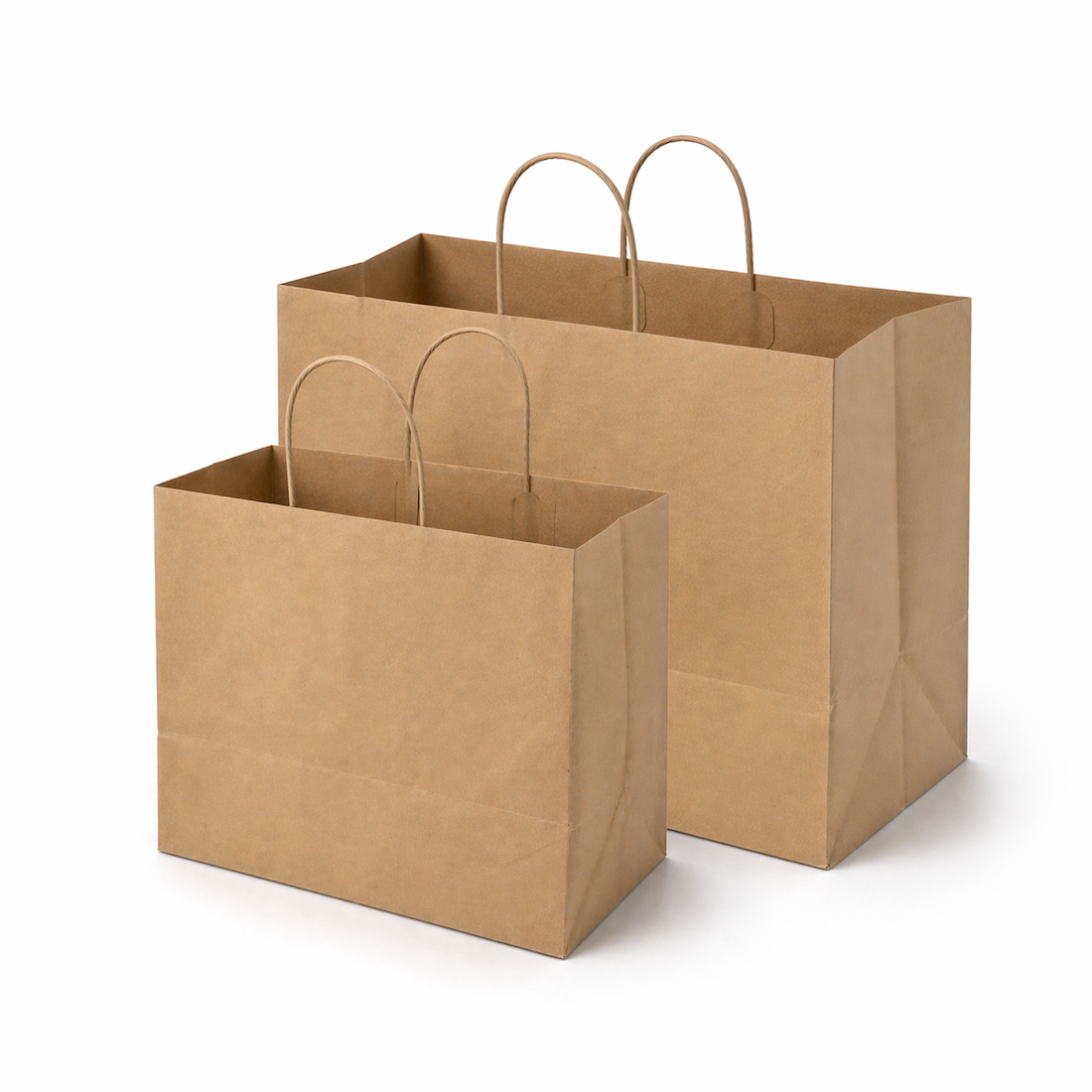 Shopper in Carta Avana Fondo Largo Bordo Risvoltato
