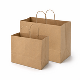 Shopper in Carta Avana Fondo Largo Bordo Risvoltato