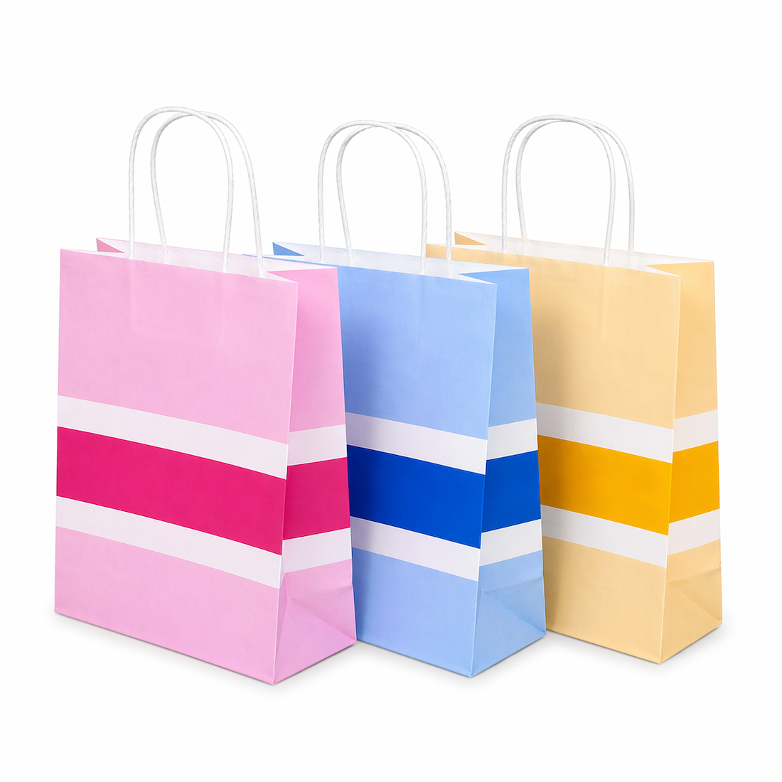 Shopper in Carta Maniglia Ritorta Line Assortite