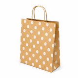 Shopper in Carta Avana con Pois Bianco