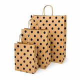 Shopper in Carta Avana con Pois Nero