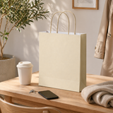 Shopper in Carta Maniglia Ritorta Linea Rainbow Avorio