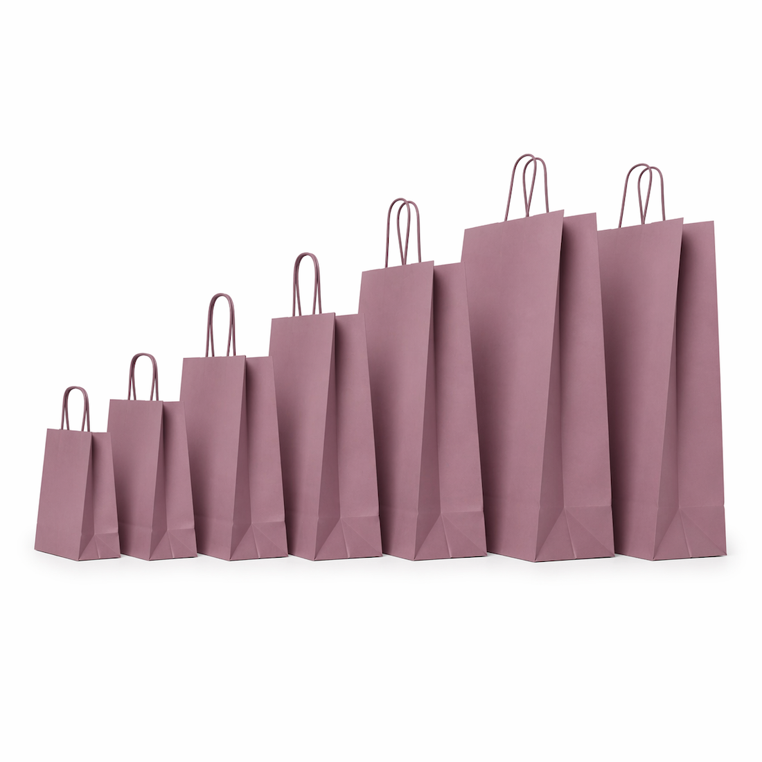 Shopper in Carta Maniglia Ritorta Linea Rainbow Rosa Antico