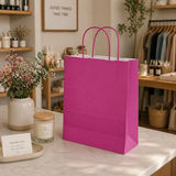 Shopper in Carta Maniglia Ritorta Linea Rainbow Fuxia