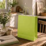 Shopper in Carta Maniglia Ritorta Linea Rainbow Verde Mela