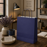 Shopper in Carta Maniglia Ritorta Linea Rainbow Blu