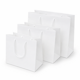 Shopper in Carta White Plastificata Opaca 4 Nodi