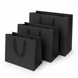 Shopper in Carta Black Plastificata Opaca 4 Nodi