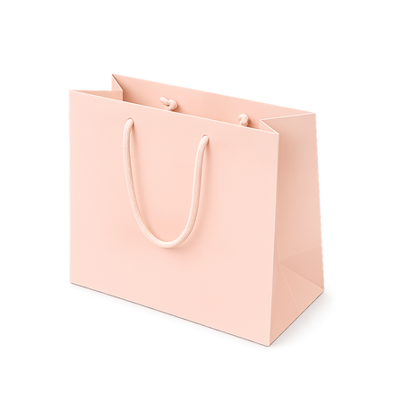 Shopper in Carta Rosa Nude Plastificata Opaca 4 Nodi