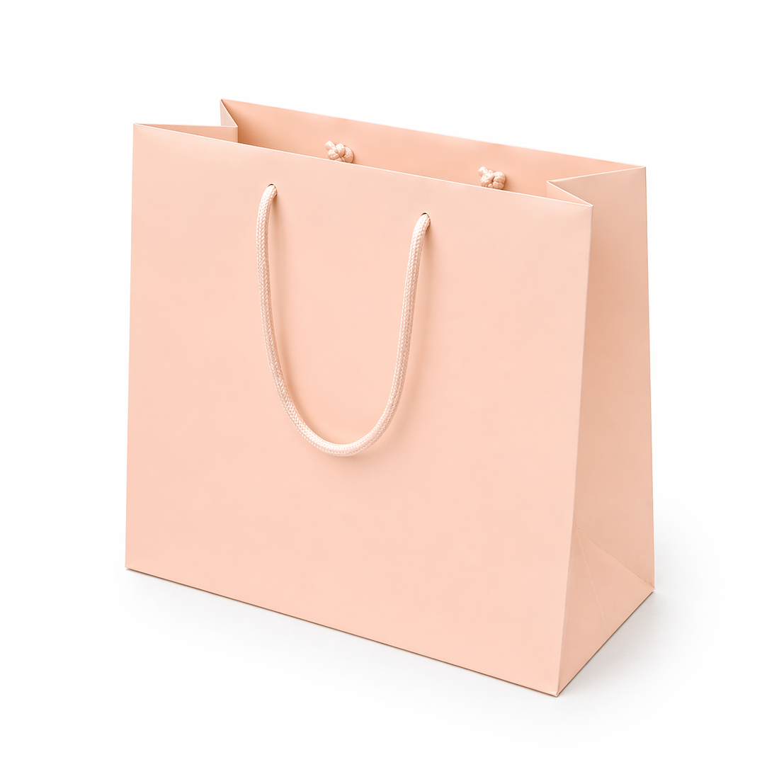 Shopper in Carta Rosa Nude Plastificata Opaca 4 Nodi