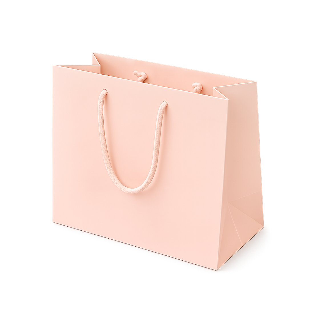 Shopper in Carta Rosa Nude Plastificata Opaca 4 Nodi