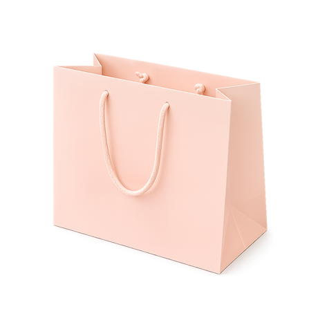 Shopper in Carta Rosa Nude Plastificata Opaca 4 Nodi