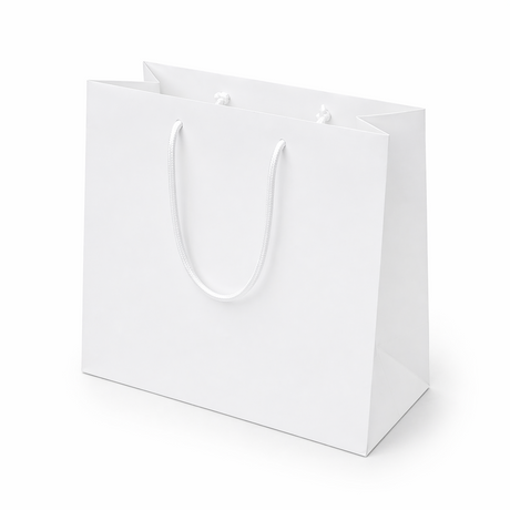 Shopper in Carta White Plastificata Opaca 4 Nodi