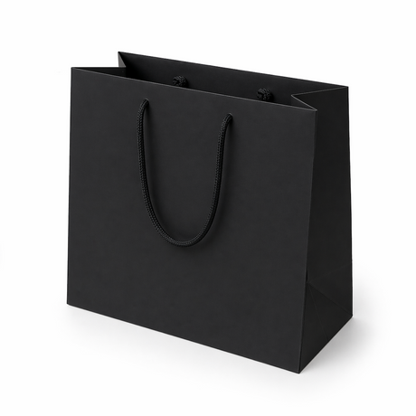 Shopper in Carta Black Plastificata Opaca 4 Nodi