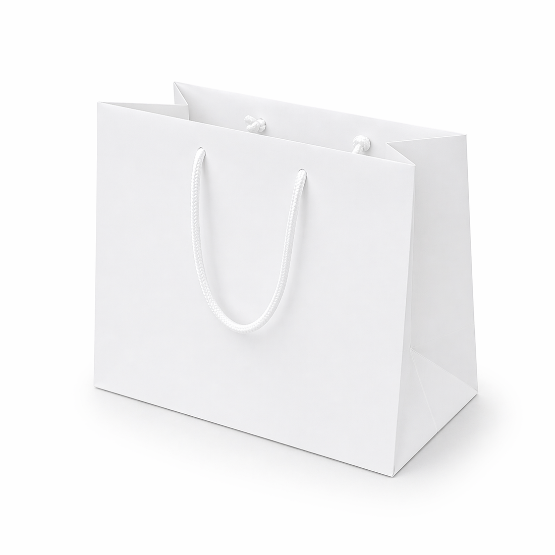 Shopper in Carta White Plastificata Opaca 4 Nodi