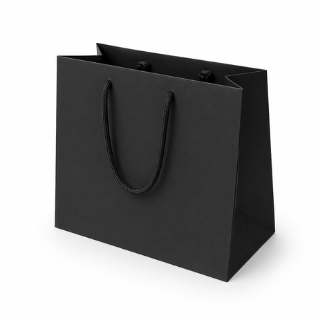 Shopper in Carta Black Plastificata Opaca 4 Nodi