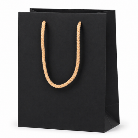 Shopper in Carta Mini con Cordone Base Avana