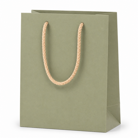 Shopper in Carta Mini con Cordone Base Avana