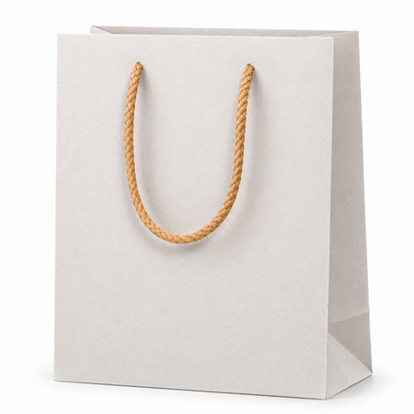 Shopper in Carta Mini con Cordone Base Avana